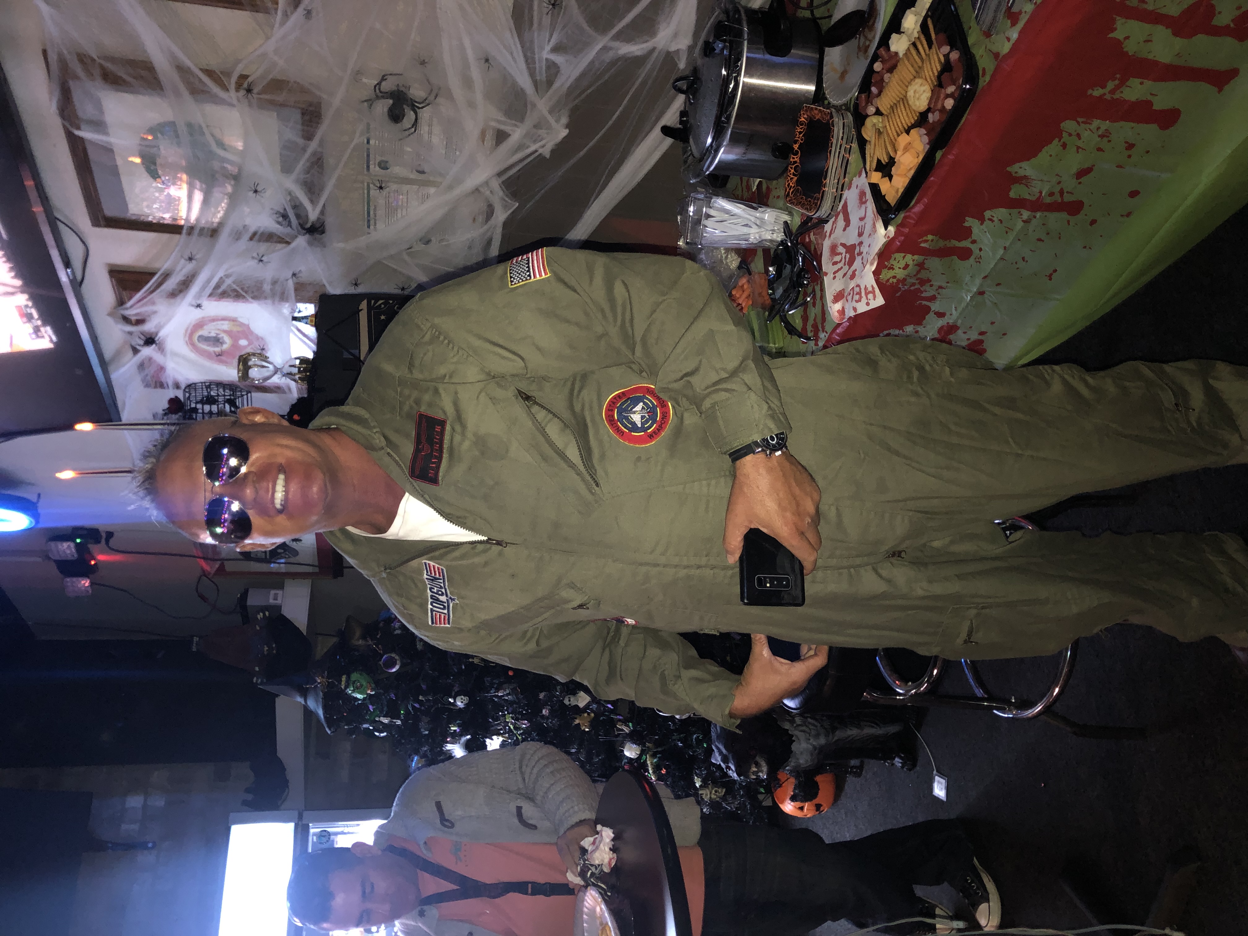 someone dressed up as a character from TOP GUN